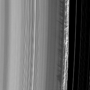 Shadows of vertical structures in Saturn's rings photo