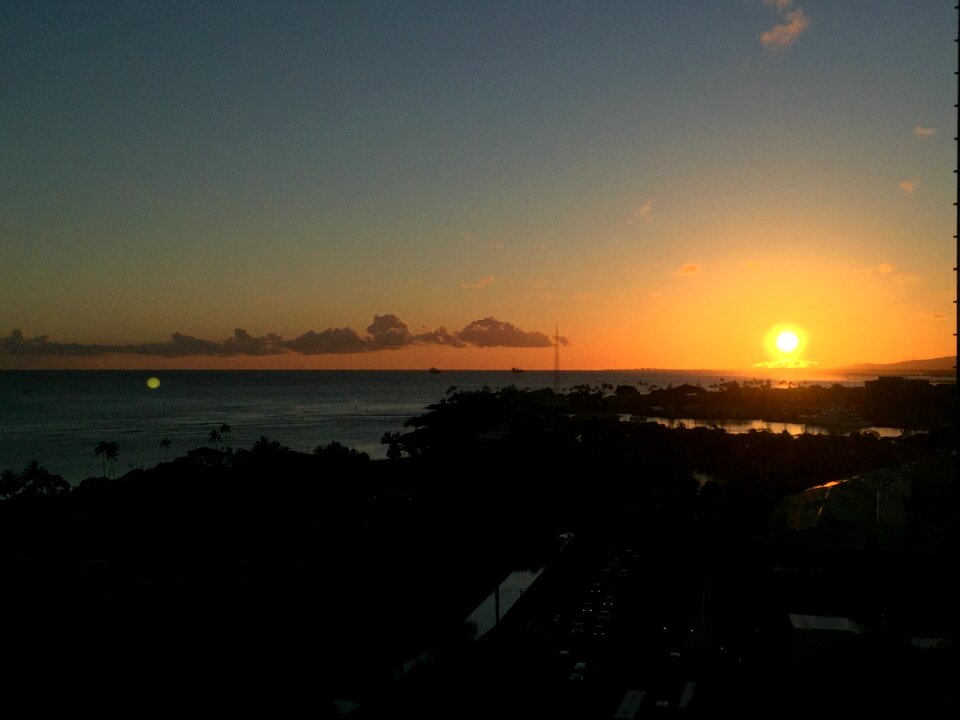 Sea ocean sunset sky