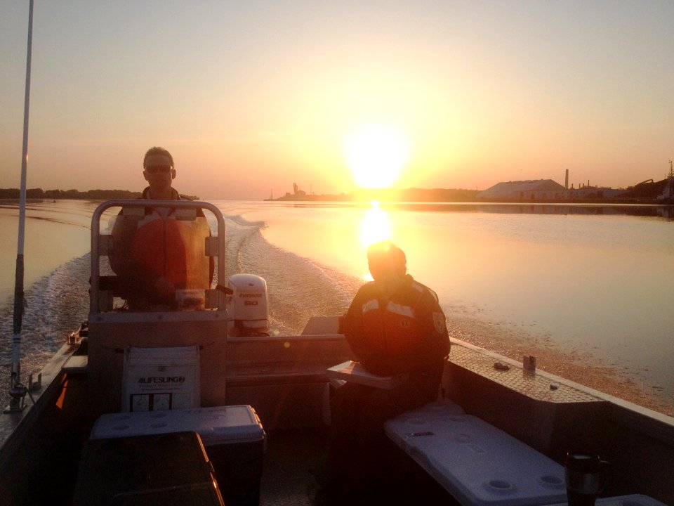 Early morning start to collecting samples on the Maumee River