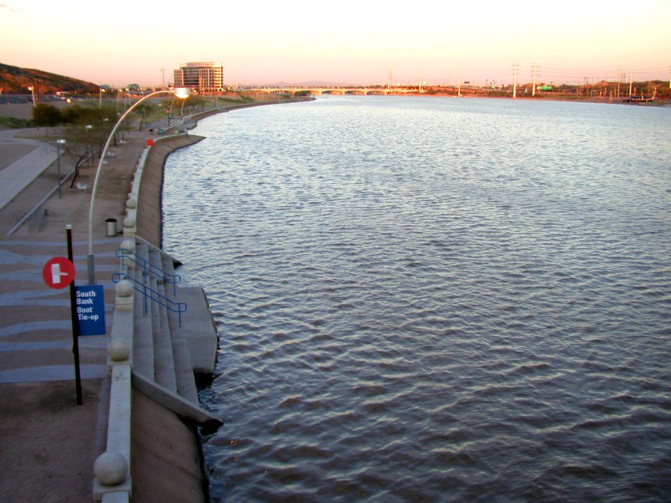 A Lake In A Dry River Bed