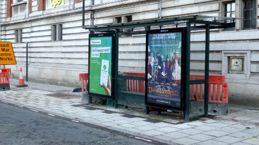Bus stop on Bank Plain, Norwich