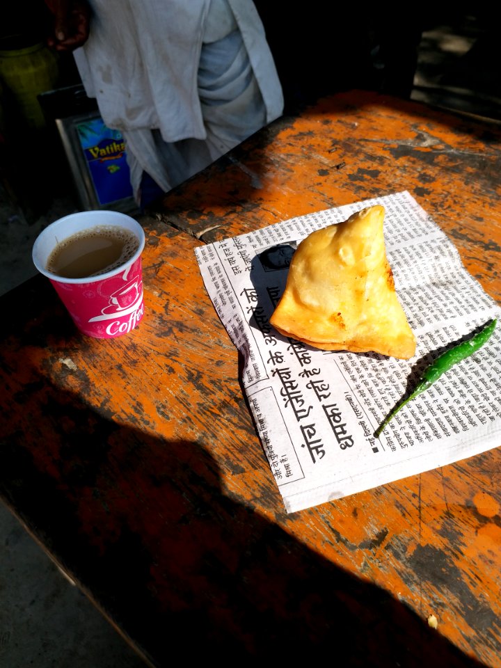 Samosa and tea (chai)