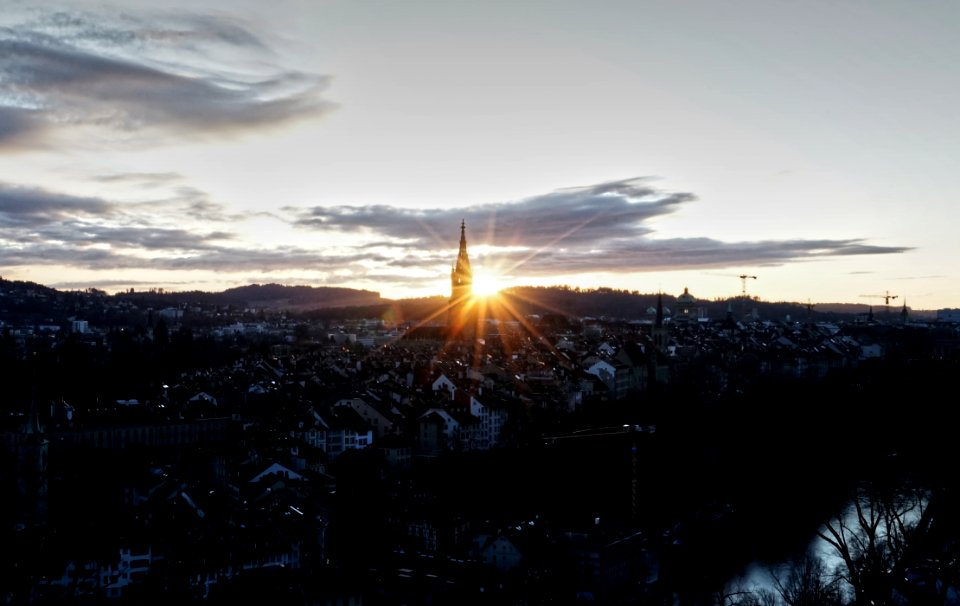 Altstadt Bern bei Sonnenuntergang