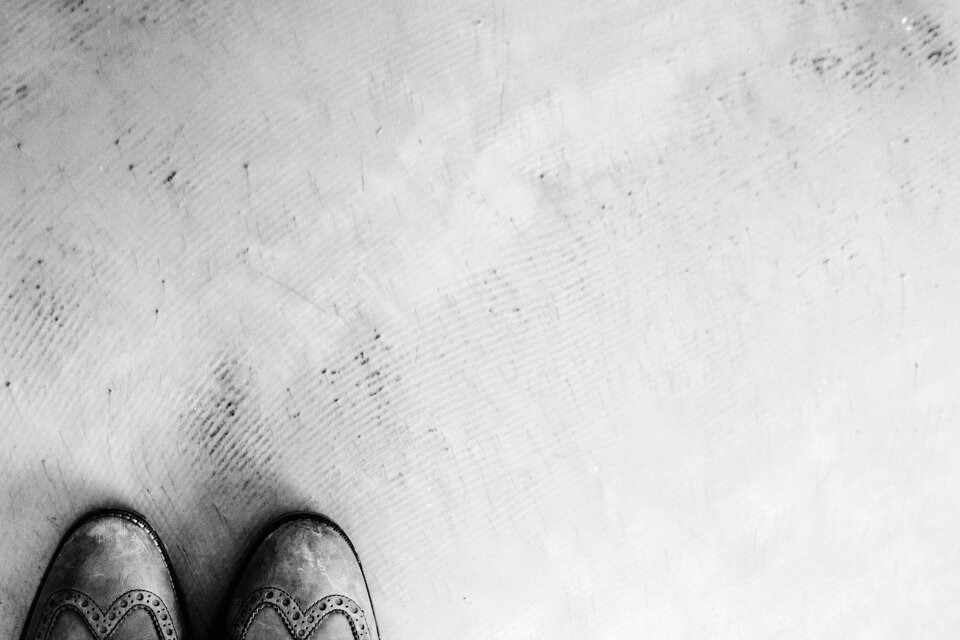 Cement shoes black and white