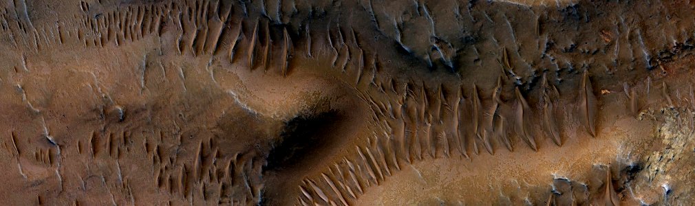 Mars - Crater Central Pit with Phyllosilicates photo