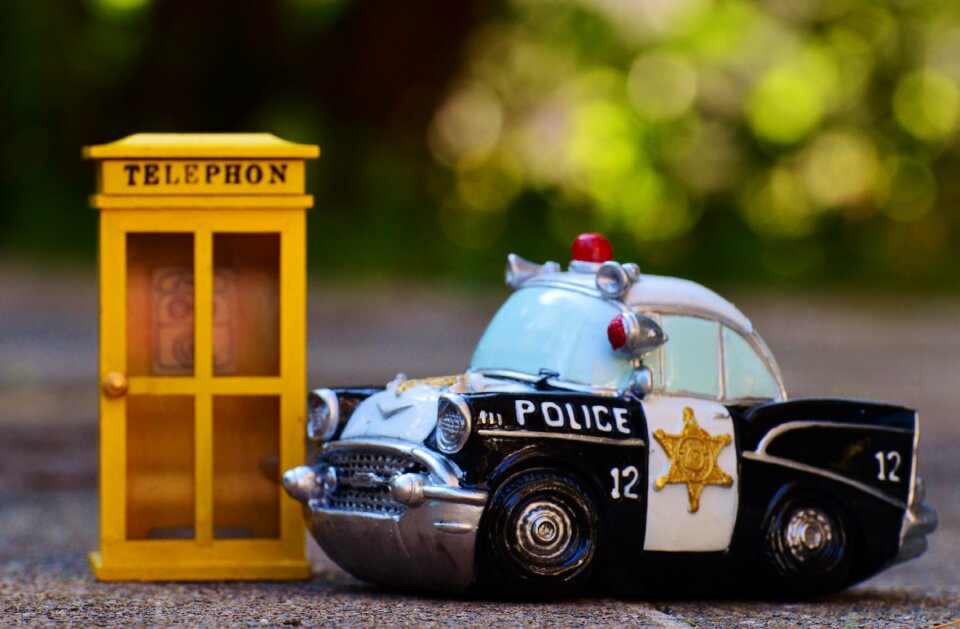 Police car retro patrol car