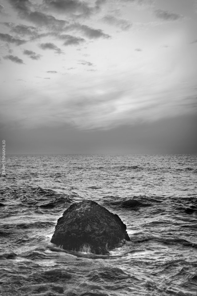b&w beach picture which means a lot for me