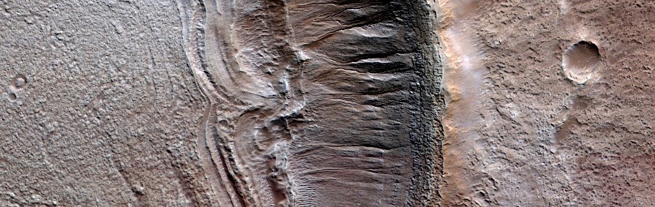 Mars - Glacial-Like Features in Unnamed Crater photo