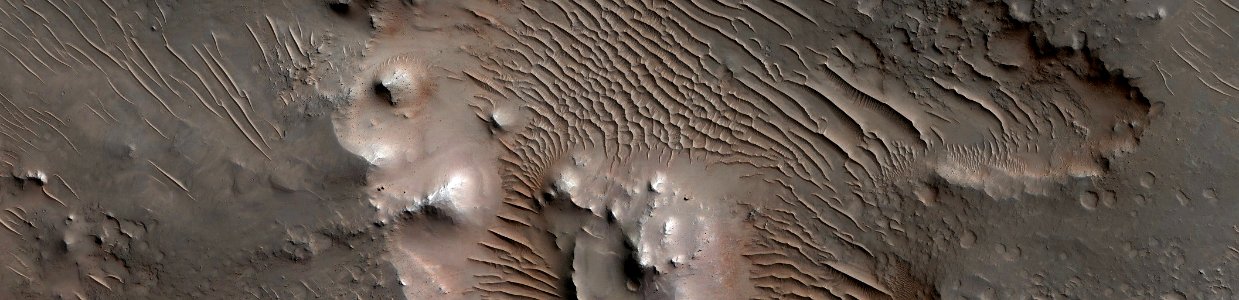 Mars - Central Structures in Impact Crater