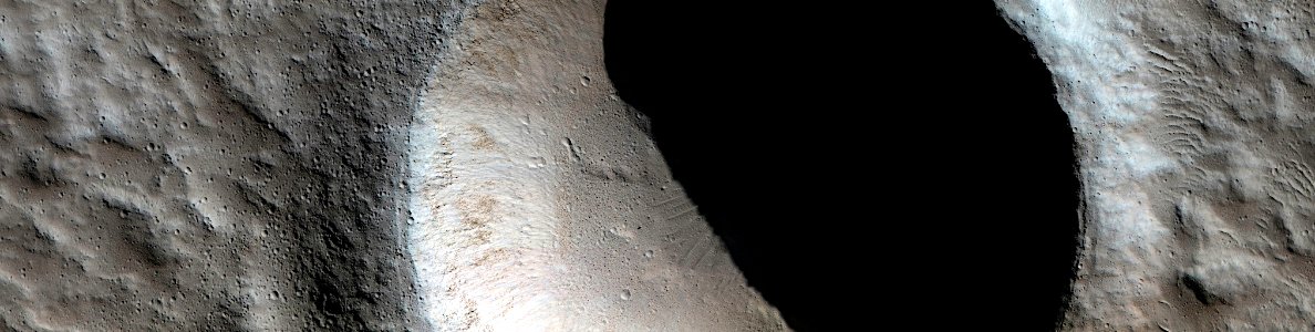 Mars - Bedrock Exposure in Crater in Mare Tyrrhenum photo