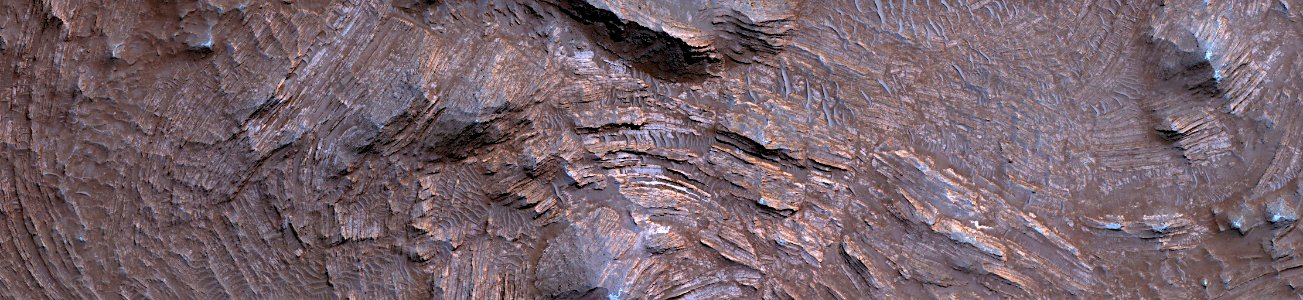 Mars - Tilted Strata in Central Structure of Martin Crater photo