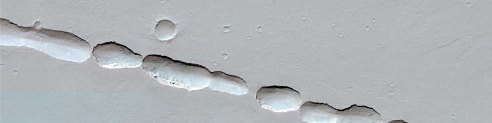 Mars - Chain of Collapse Pits Near Olympica Fossae photo