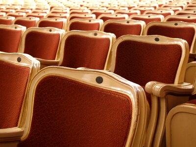 Seating rows indoors photo