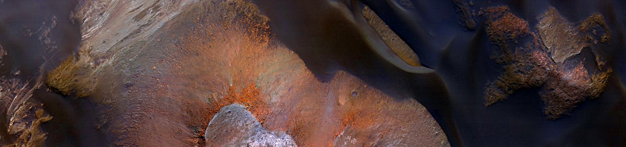 Mars - Layered Terrain on Floor of Orson Welles Crater