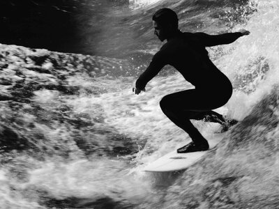 Surfboard waves water