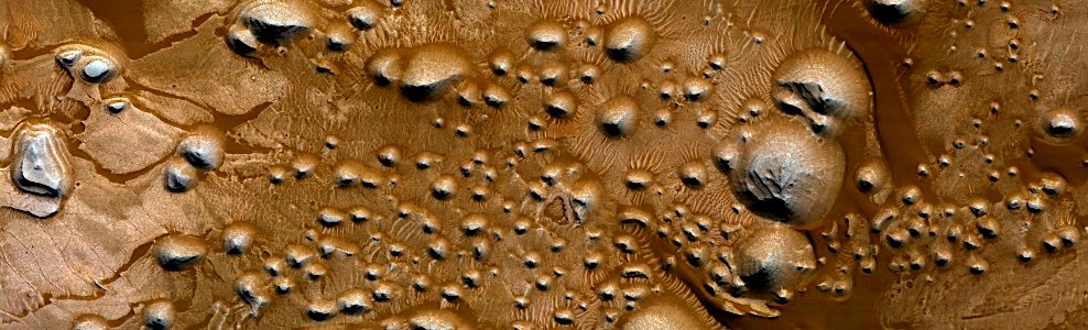 Mars - Arabia Terra with Stair-Stepped Hills and Dark Dunes photo