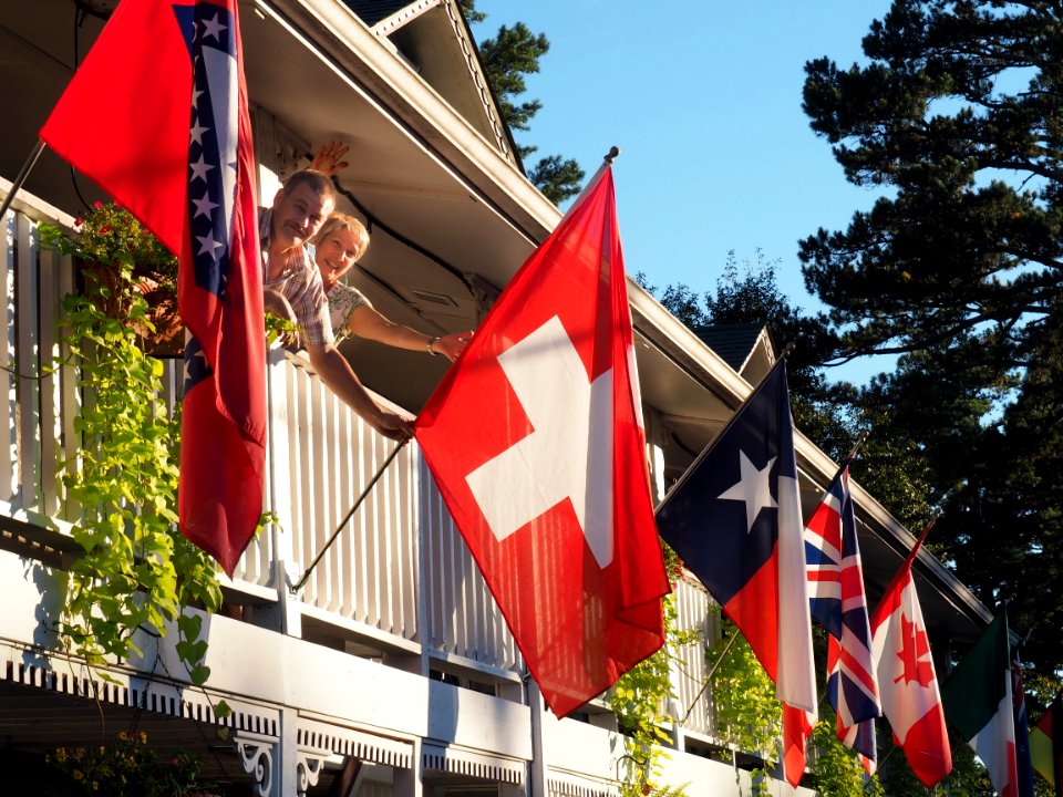 Swiss Flag at Trails Inn, Eureka Springs