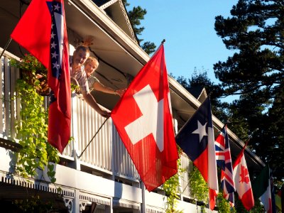Swiss Flag at Trails Inn, Eureka Springs photo