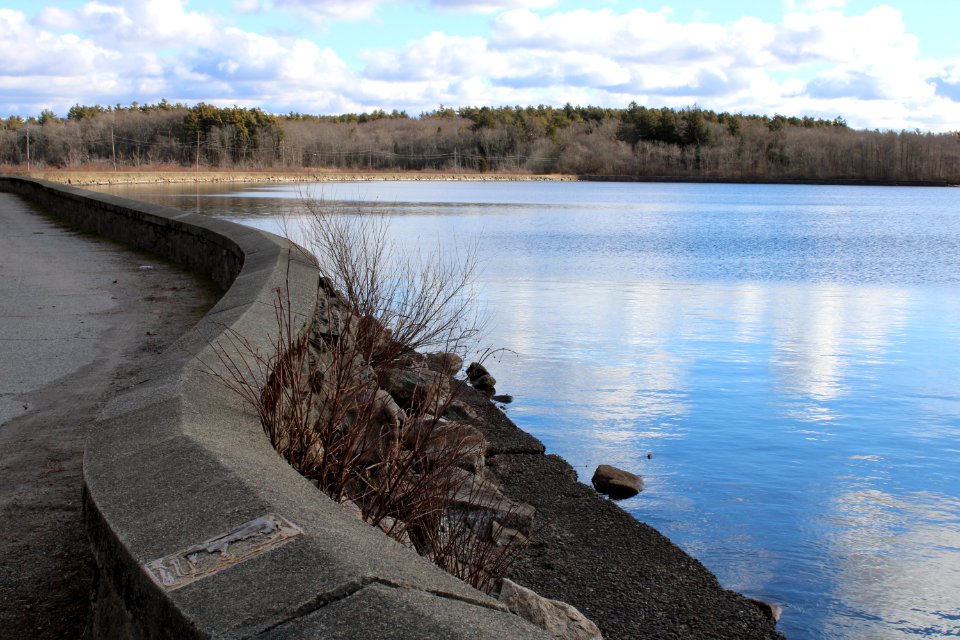 Causeway across the North Watuppa Pond in Fall River, MA