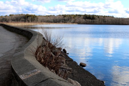 Causeway across the North Watuppa Pond in Fall River, MA
