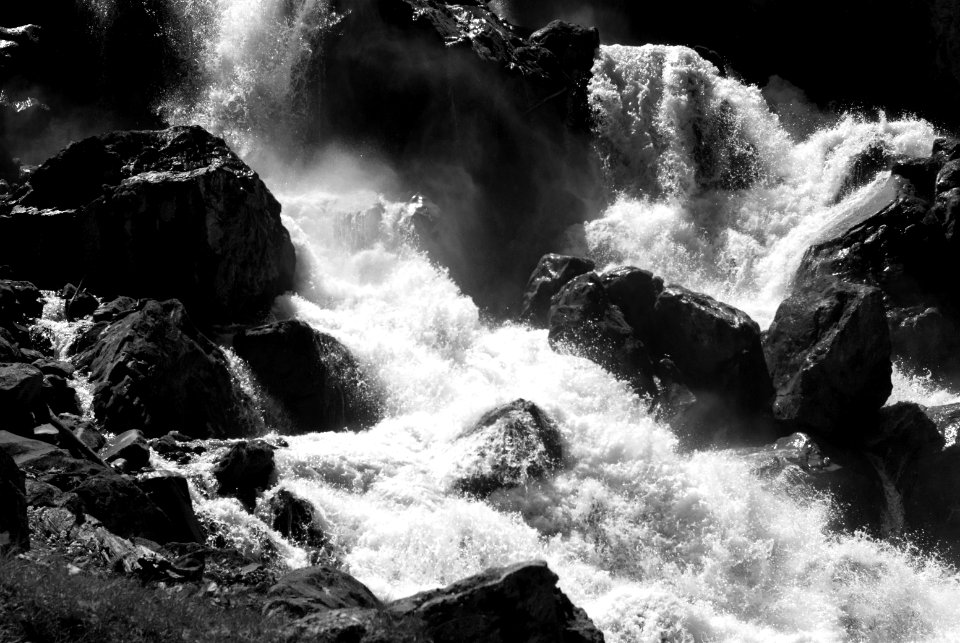 Mountain waterfall. Best viewed large. photo