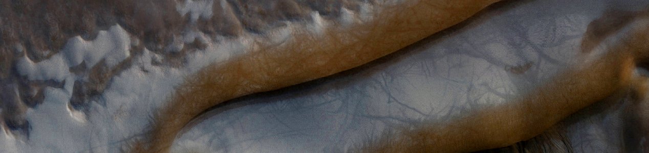 Mars - Dunes with Sliding Ice Blocks
