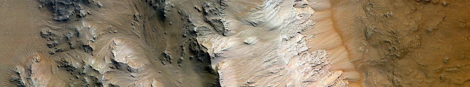 Mars - South Rim Gullied Slope of Mojave Crater photo