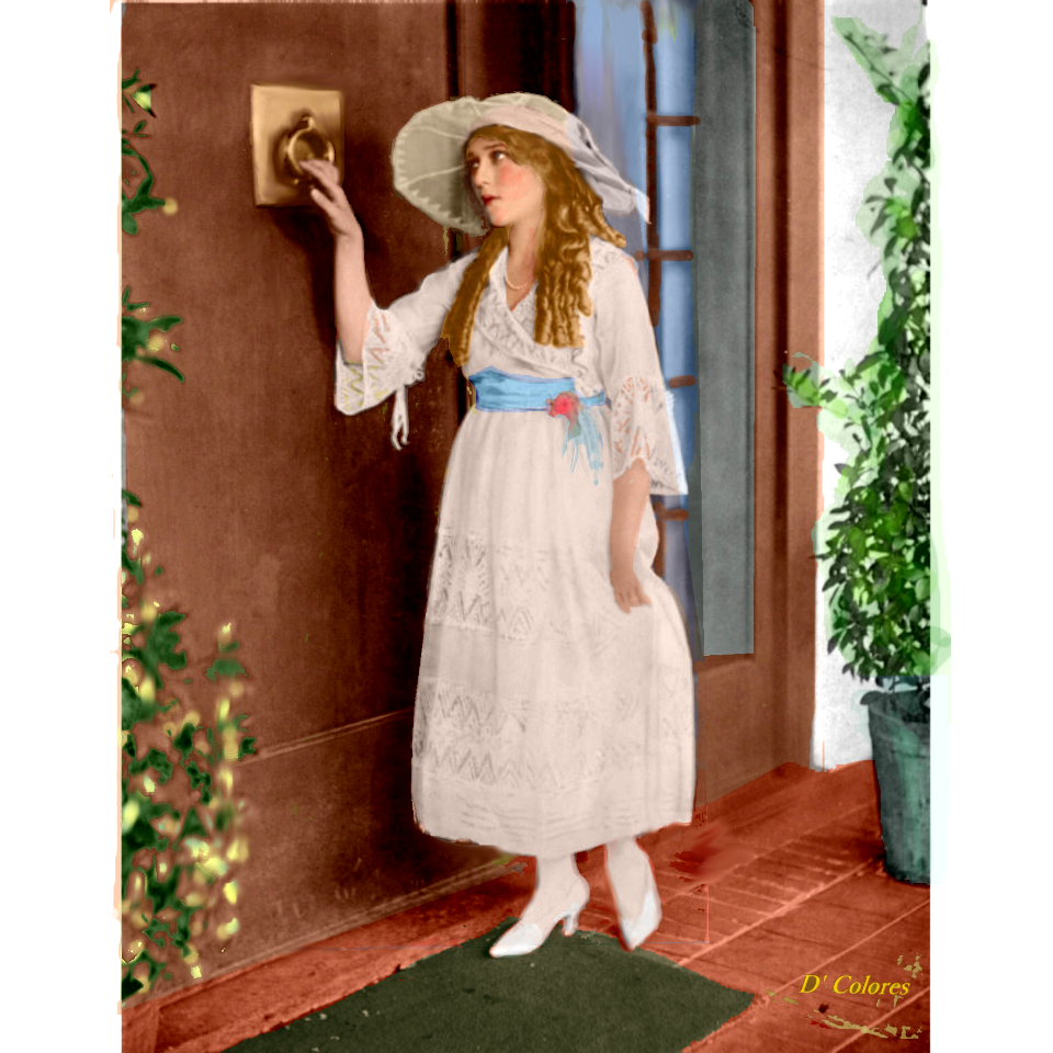 Mary Pickford in White hat and Dress