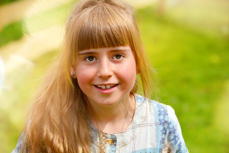 Girl blond long hair