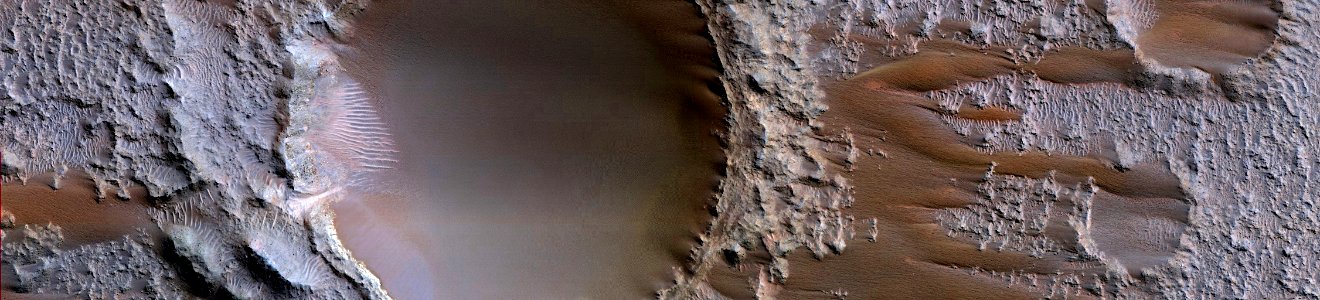 Mars - Bedrock Exposures in Center of Briault Crater photo