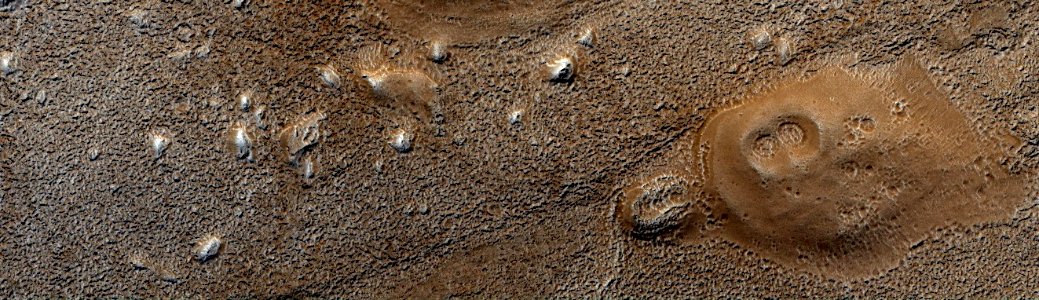Mars - Dark Crater-Topped Cones in Cydonia Region photo