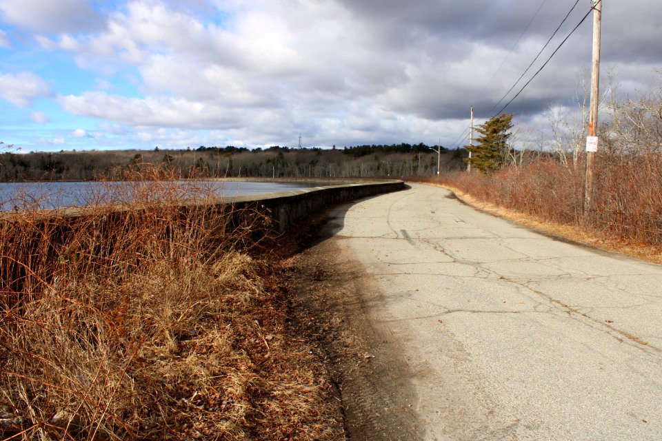Causeway across the North Watuppa Pond in Fall River, MA