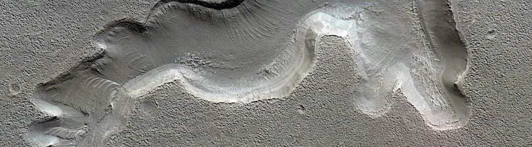 Mars - Dipping Layers in Crater in Northern Mid-Latitudes