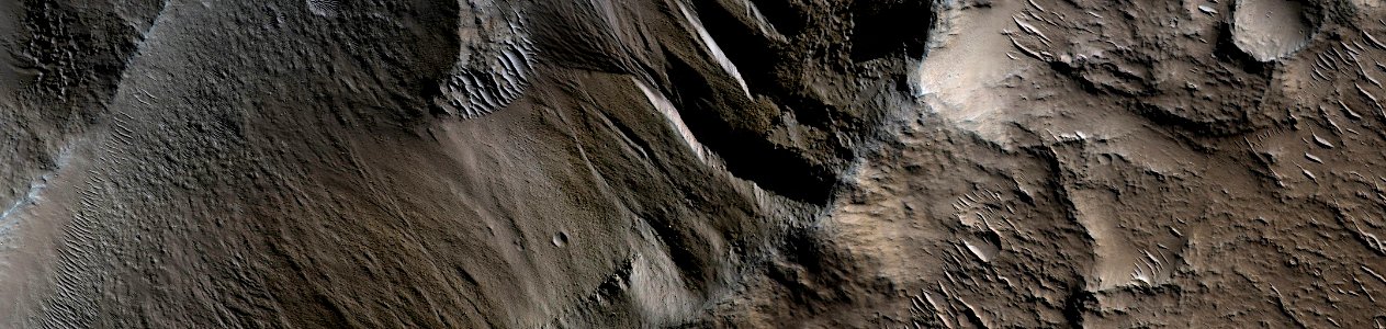 Mars - Gullied Crater Wall in Terra Sirenum photo
