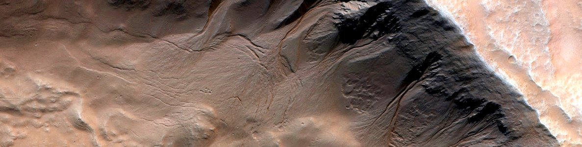 Mars - Well-Preserved Impact Crater with Gullies photo