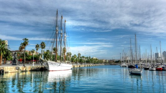Barcelona river sailboat