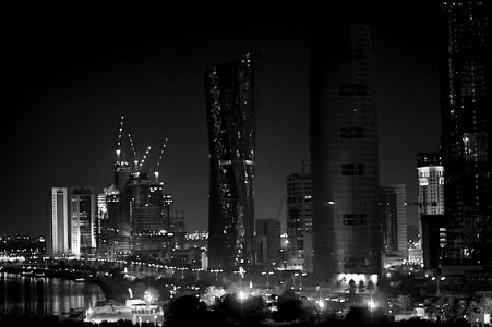 Doha Night Skyline