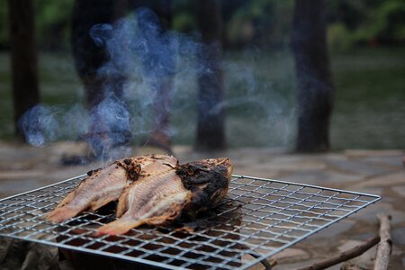 Food cooked barbecue