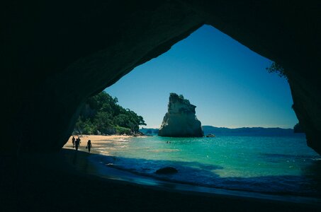 Cathedral cove sand water photo