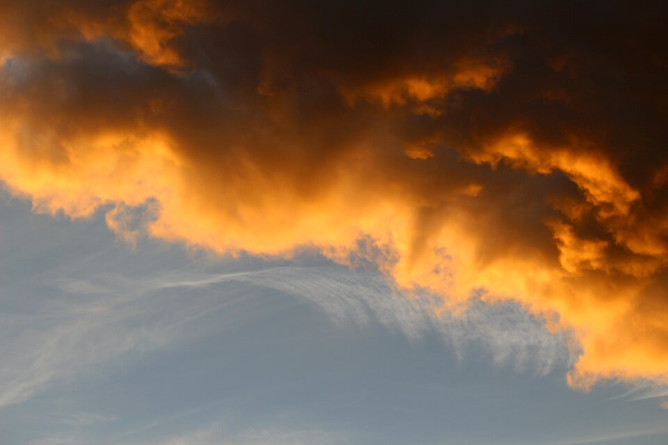 Sunset thunderstorm sky