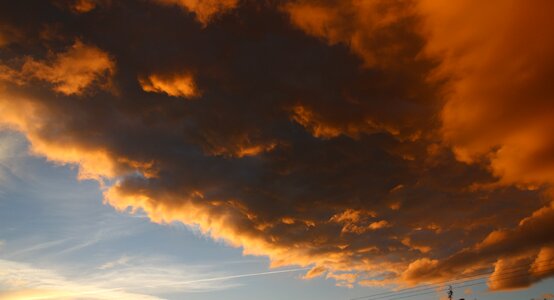 Sunset thunderstorm sky