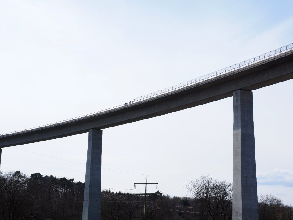 Road bridging bridge piers