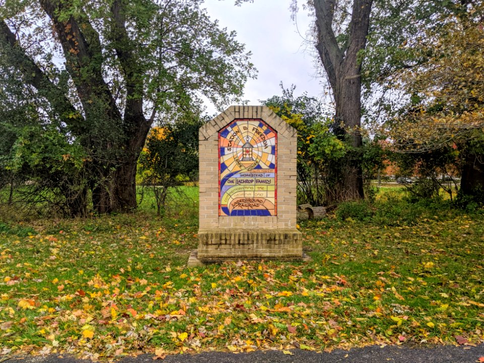 Lathrop House former location marker
