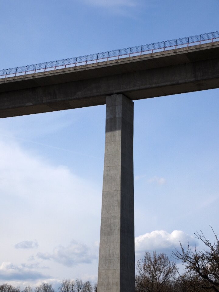 Road bridging bridge piers
