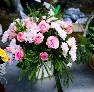 Flower arrangement celebration photo