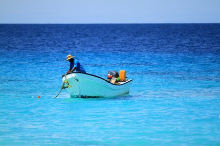 Boat fishing blue fishing photo