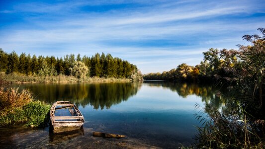 River surface reflection photo