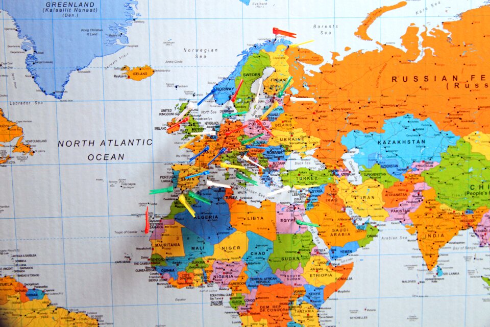 Flag country map of the world