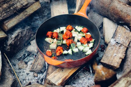 Outdoor cooking flame photo