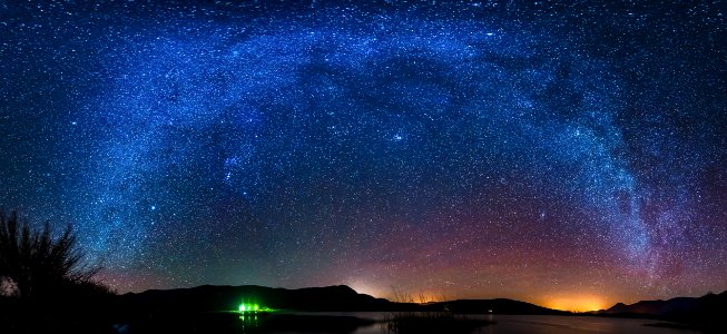 Panorama Milky way in Štikada lake